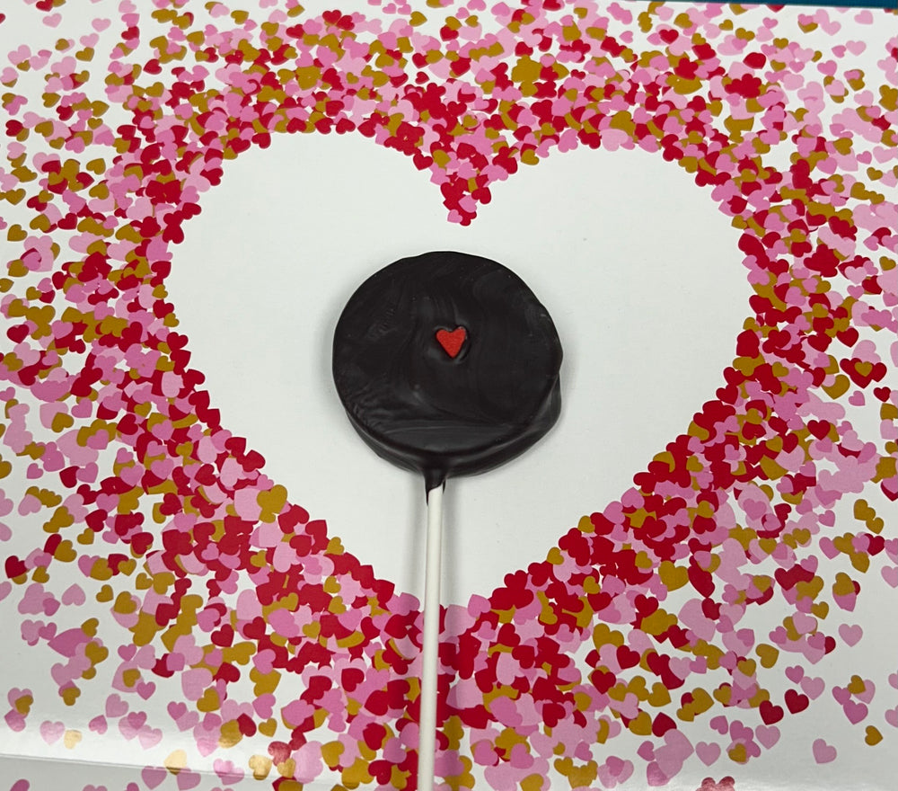 Valentine's Day Cookie Pop-Dark Chocolate